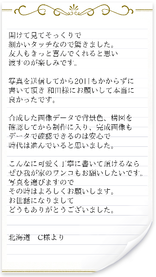 肖像画をご注文いただいたお客様からのご感想2